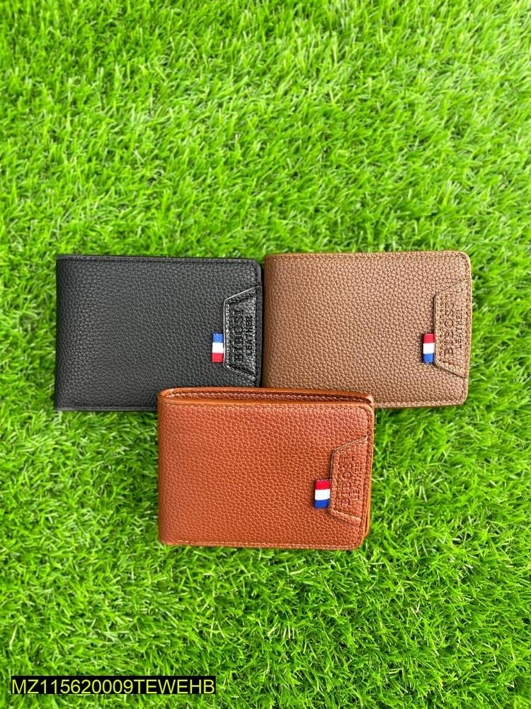 Men Leather Bi-Fold Wallet with Dot Pattern