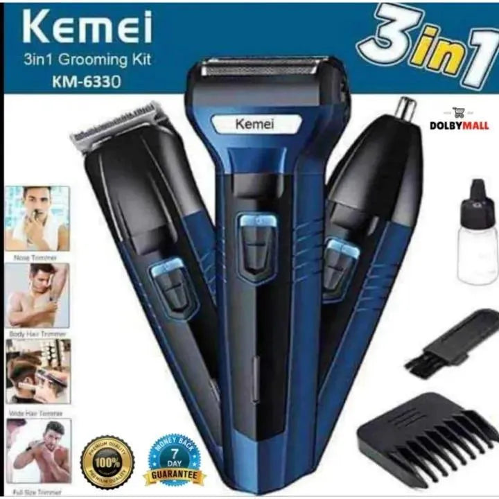 Kemel 3in1 Hair Trimmer Kit KM-633 Silver Blue