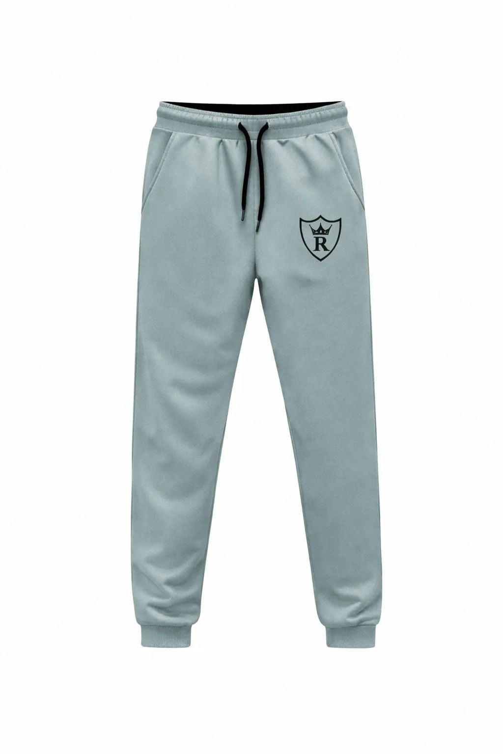 Men Fleece Printed Track Suit Grey Slim Fit Winter