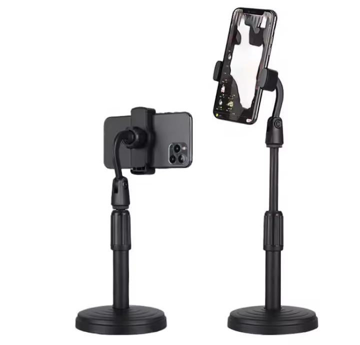 Portable Tripod Stand for Smartphones 360° Rotating Black Plastic