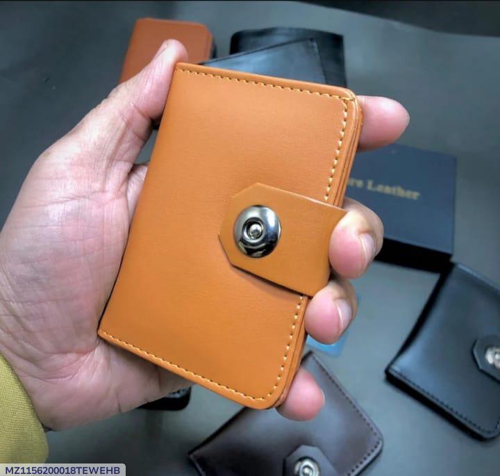 Men's Brown Leather Wallet with Snap Closure
