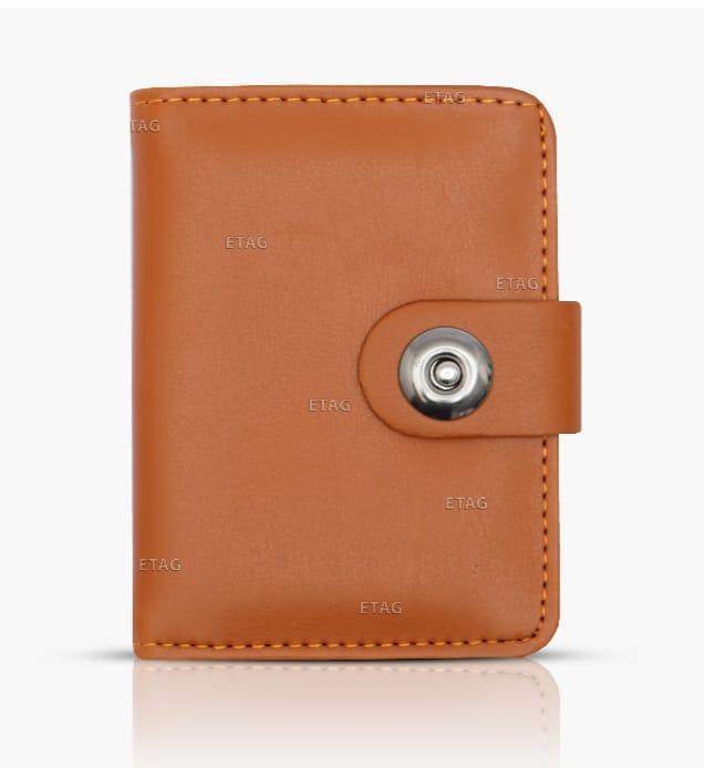 Men's Brown Leather Wallet with Snap Closure