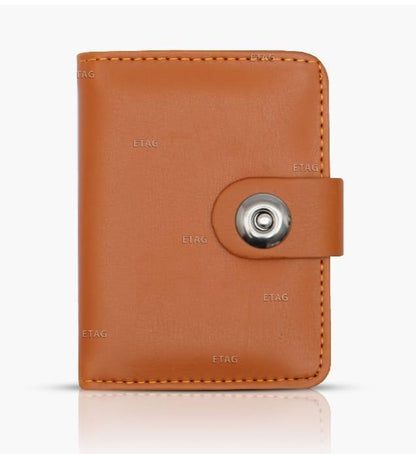 Men's Brown Leather Wallet with Snap Closure
