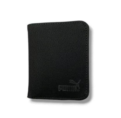 Men's Leather Wallet Black Orange Gray Puma Logo