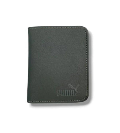 Men's Leather Wallet Black Orange Gray Puma Logo