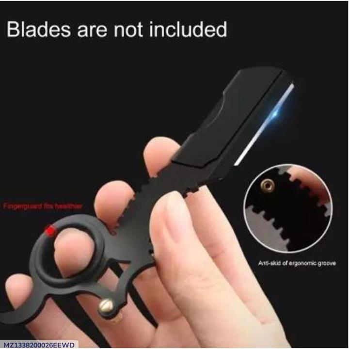 Black Fingerless Shaving Razor with Anti-Skid Grip