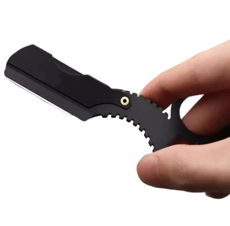 Black Fingerless Shaving Razor with Anti-Skid Grip