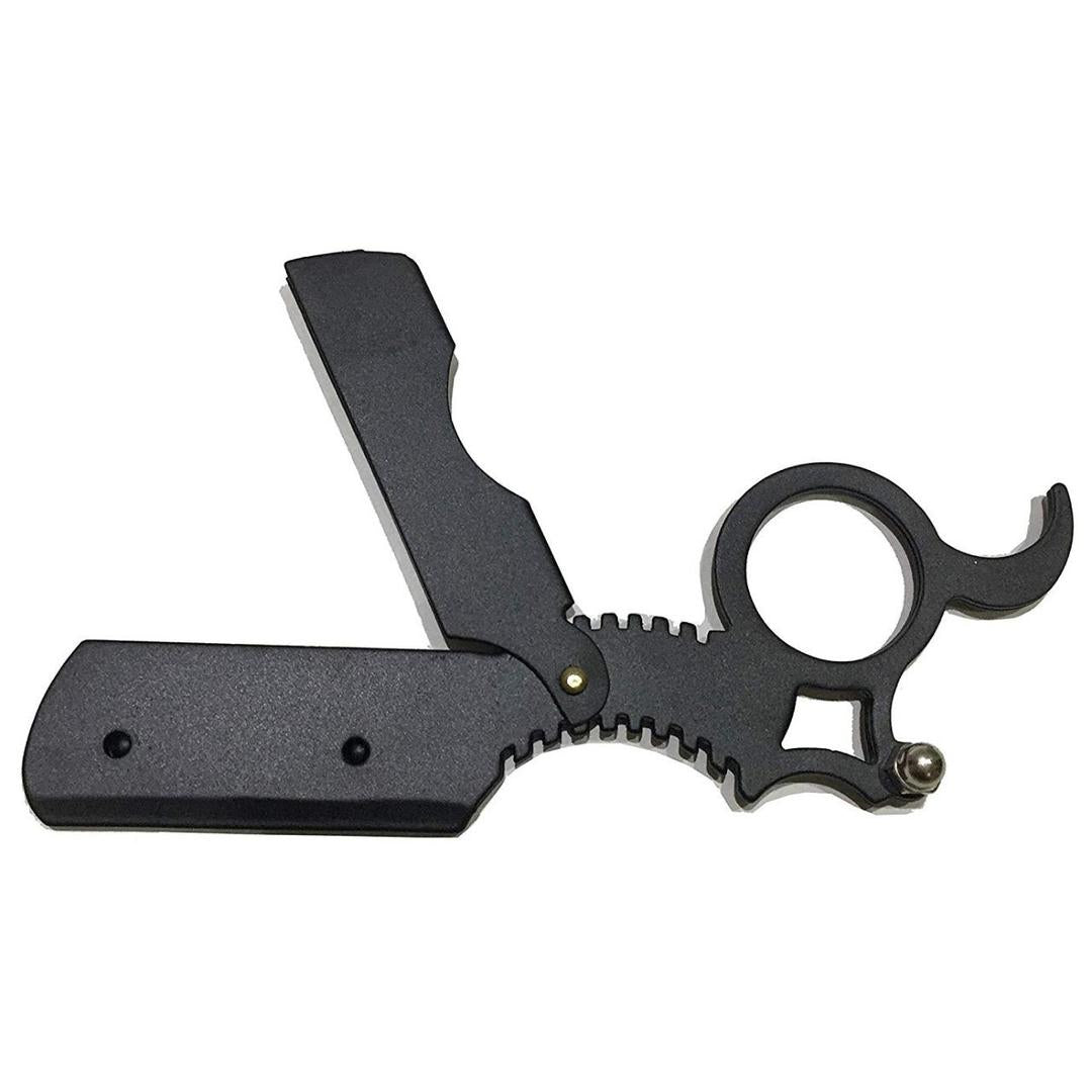 Black Fingerless Shaving Razor with Anti-Skid Grip
