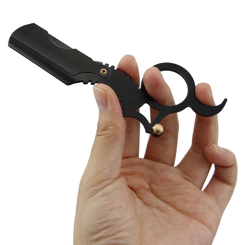 Black Fingerless Shaving Razor with Anti-Skid Grip