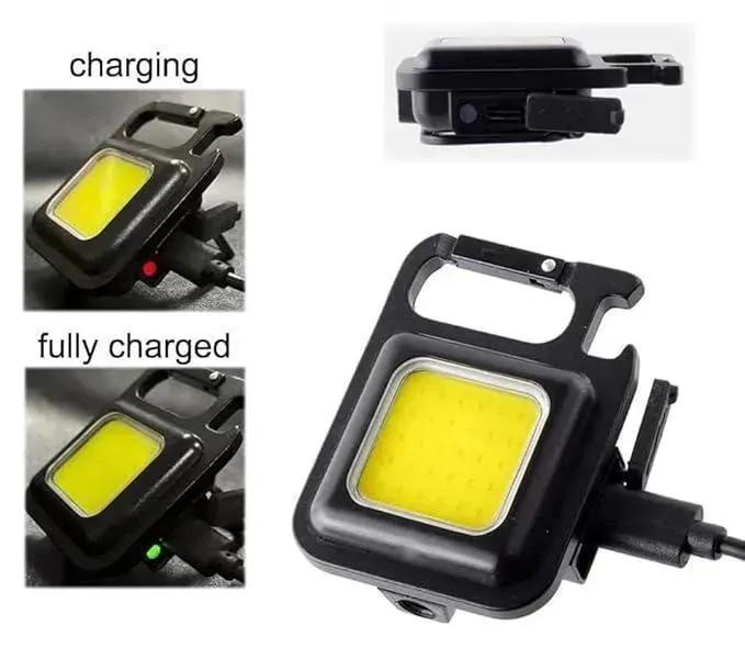 LED Keychain Light Black 50g with Bottle Opener