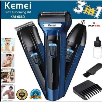 Kemel 3in1 Hair Trimmer Kit KM-633 Silver Blue