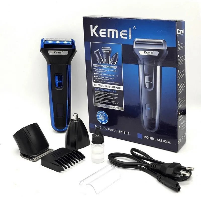 Kemel 3in1 Hair Trimmer Kit KM-633 Silver Blue