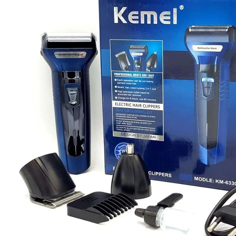 Kemel 3in1 Hair Trimmer Kit KM-633 Silver Blue
