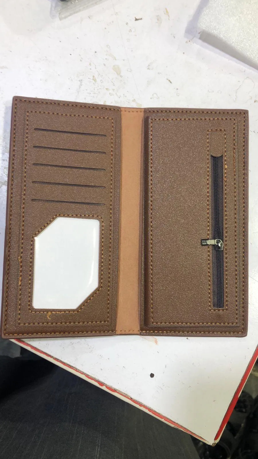 Men's Slim Leather Wallet with RFID Protection Brown Tan