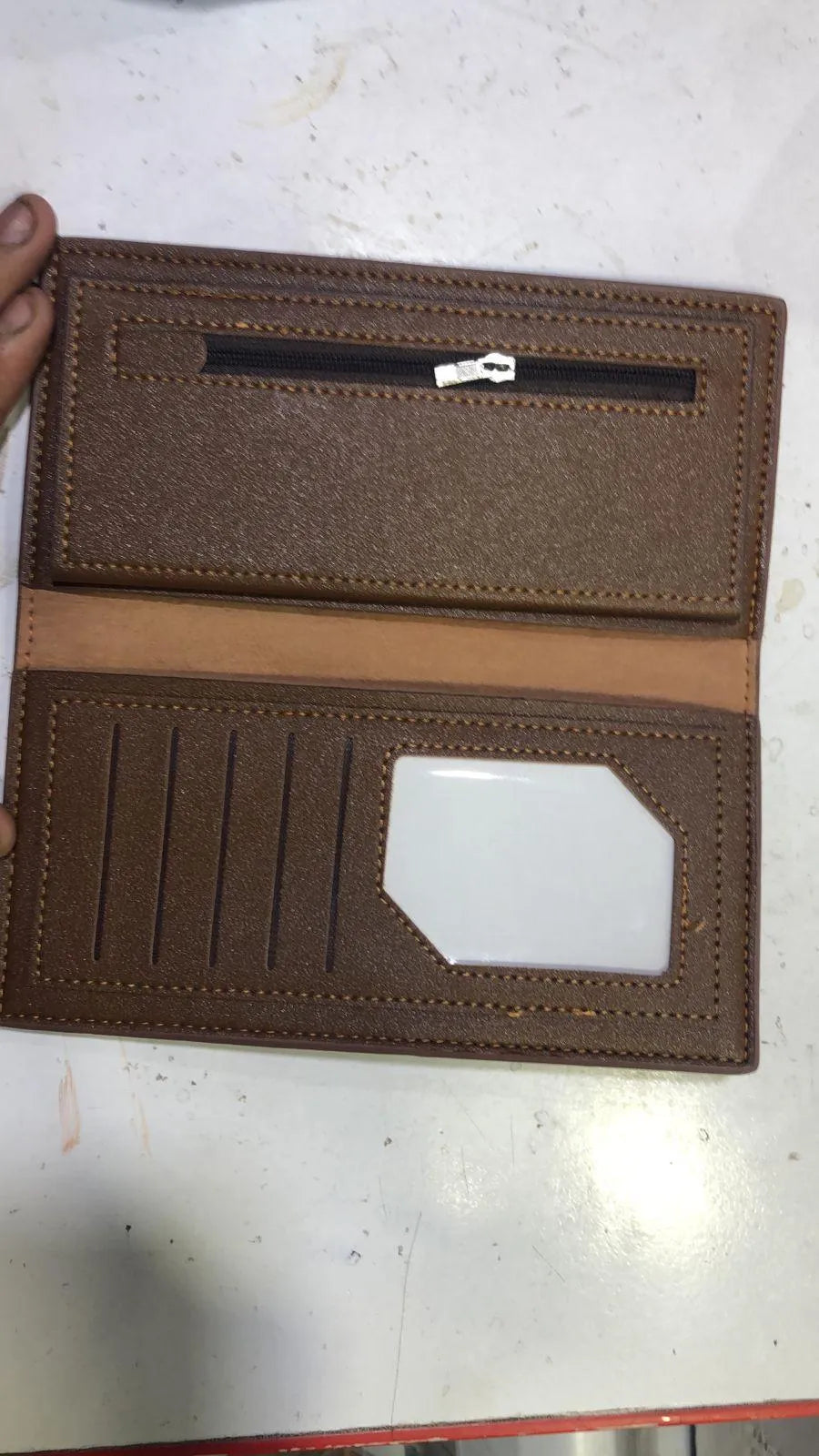 Men's Slim Leather Wallet with RFID Protection Brown Tan