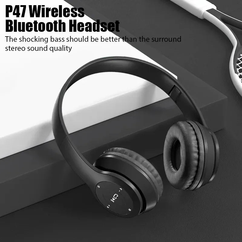 P47 Wireless High Quality Bluetooth Foldable Headset With Microphone FOR All cell phones and laptop used