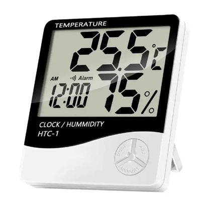 HTC-1 Digital Temperature & Humidity Meter with Clock – Thermometer Hygrometer