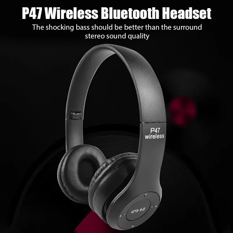 P47 Wireless High Quality Bluetooth Foldable Headset With Microphone FOR All cell phones and laptop used