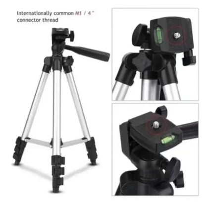Aluminum Alloy Phone Tripod Stand Retractable Portable Holder for Outdoor Live Streaming Mobile Photography Approx 3.5 Feet