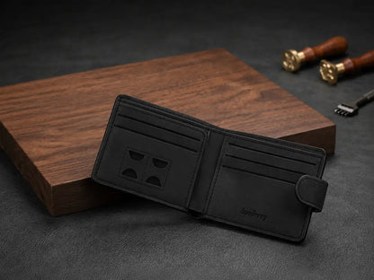 Premium Men’s Bifold Wallet with Snap Closure