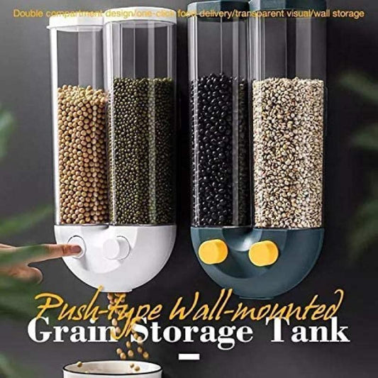 Dispenser Tank Pusher Type Wall Mounted Cereal Storage Tank