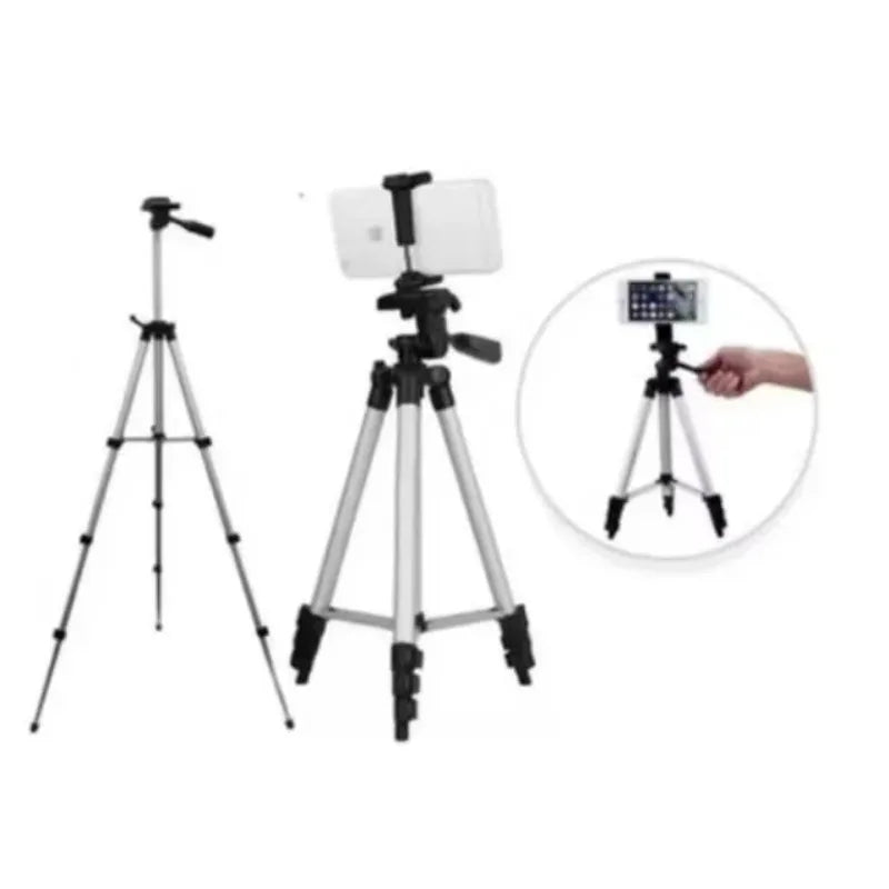 Aluminum Alloy Phone Tripod Stand Retractable Portable Holder for Outdoor Live Streaming Mobile Photography Approx 3.5 Feet