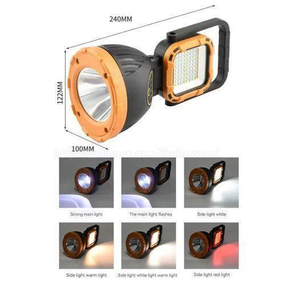 Multifunctional 4 in 1 Solar Flashlight USB Rechargeable with Power Bank