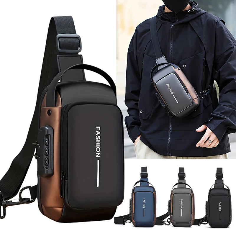 Anti-Theft Cross Body Bag With Password Lock Smooth Zippers And High-Capacity Storage For Secure Travel And Convenient Daily Use (Random Color)
