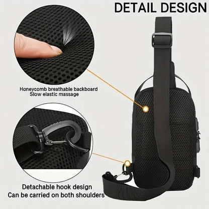 Anti-Theft Cross Body Bag With Password Lock Smooth Zippers And High-Capacity Storage For Secure Travel And Convenient Daily Use (Random Color)