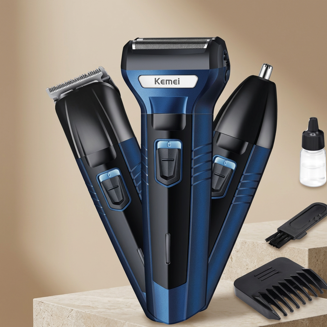 Kemel 3in1 Hair Trimmer Kit KM-633 Silver Blue