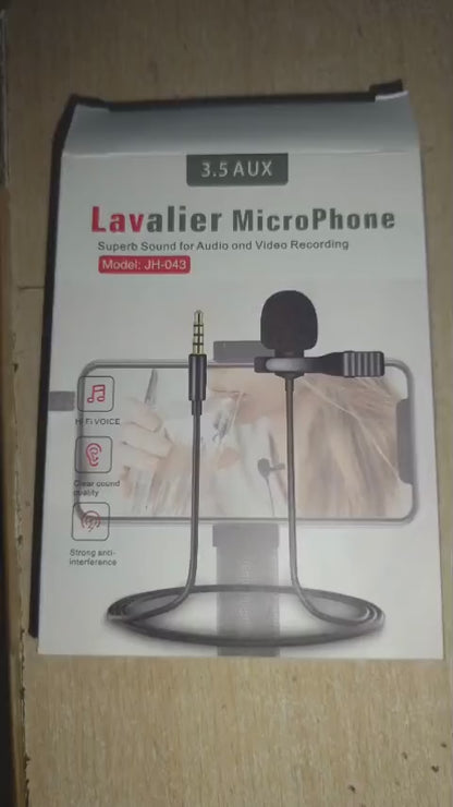 Professional Lavalier Microphone for TikTok & Blogging – Clip-On Wired Mic