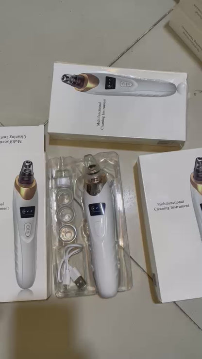 5 in 1 Blackhead Remover Machine Rechargeable | Face Vacuum Derma Suction With 5 Heads | Blackhead Removing Machine